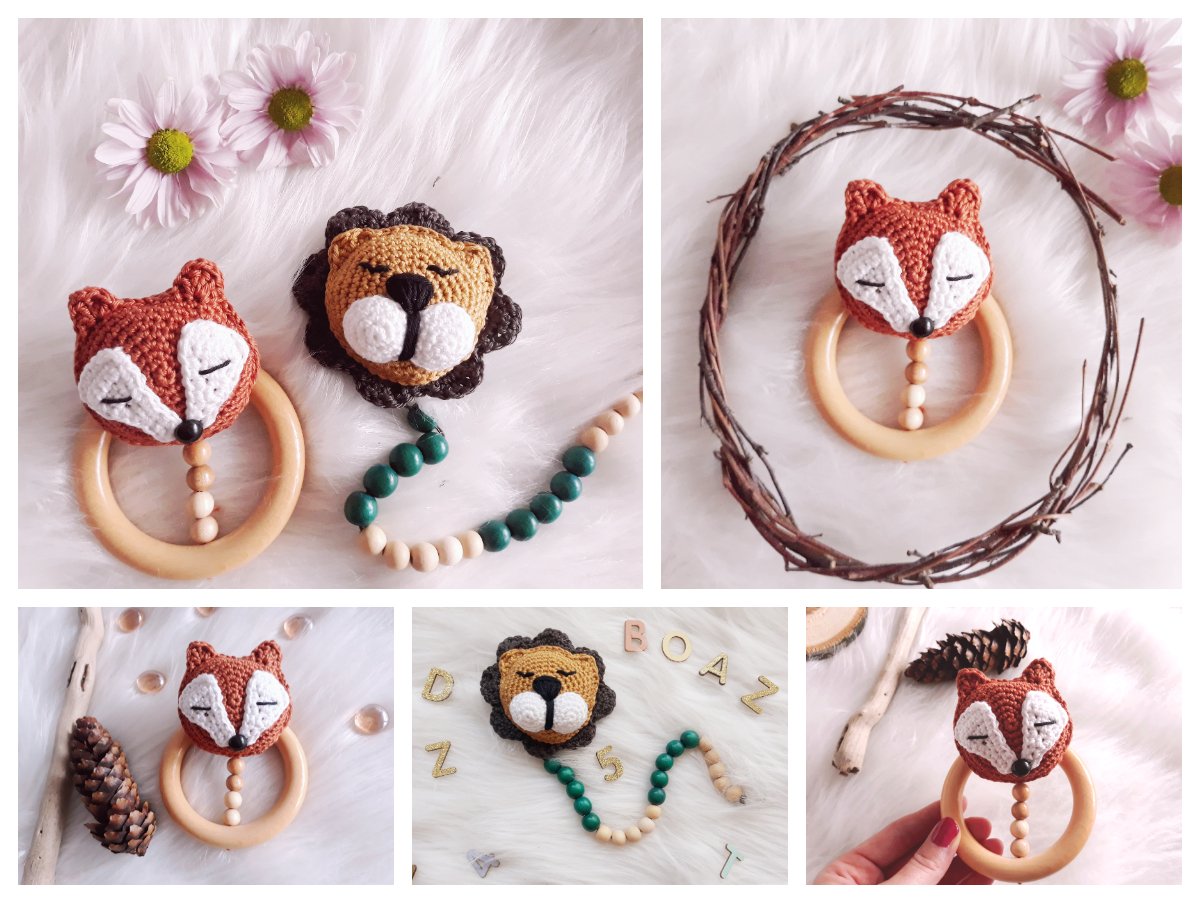 Blog-Inhaltsbild für 'Fuchs und Löwe, kostenlose Häkelanleitung'